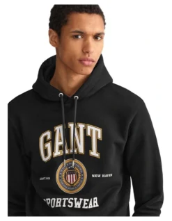 Gant Crest Shield Sweat Hoodie In Black -Myer Fashion Store 974188180 3 720x928