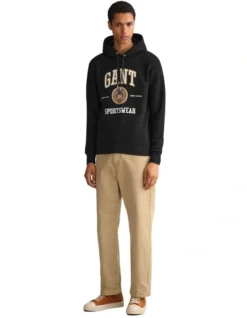 Gant Crest Shield Sweat Hoodie In Black -Myer Fashion Store 974188180 4 720x928