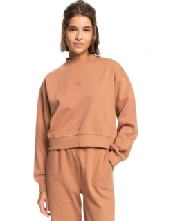 Roxy Essential Energy Sweatshirt In Brown