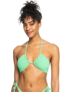 Roxy Color Jam Triangle Bikini Top In Green