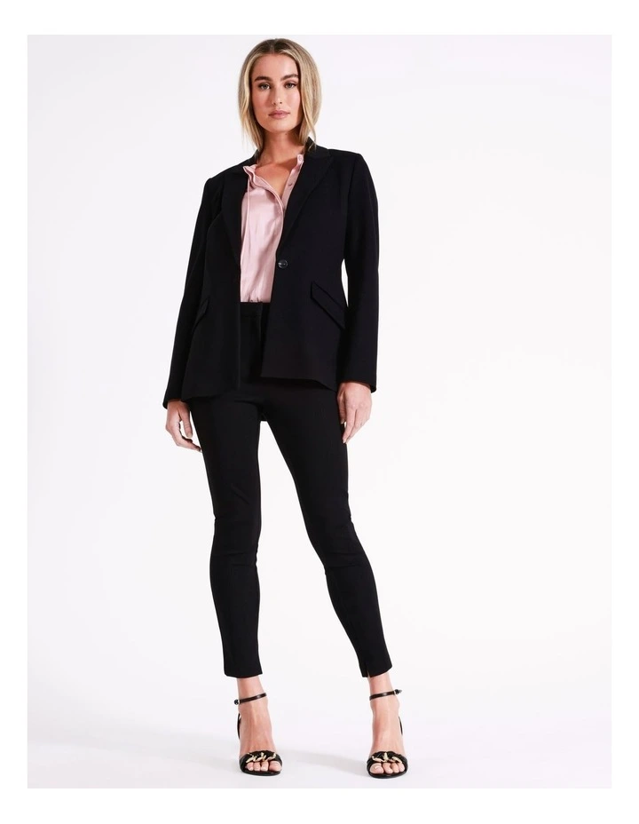 Basque Single Breasted Ponte Blazer In Black 4 Basque Single Breasted Ponte Blazer In Black - Image 2