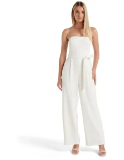 Forever New Havana Strapless Jumpsuit In White
