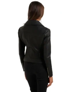 Heidi Polyurethane Biker In Black 8 Heidi Polyurethane Biker In Black -Myer Fashion Store 976643650 2 720x928