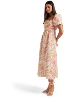 Forever New Dream Ruched Bodice Midi Dress In Pink -Myer Fashion Store 976646350 976707550 3 720x928