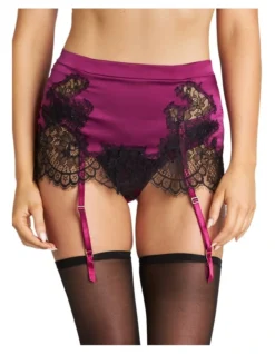 Sensuale Suspender In Raspberry Radiance/Black