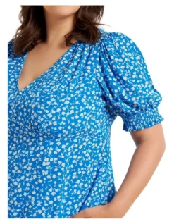 Aisha Printed Tie Waisted Blouse In Blue 10 Aisha Printed Tie Waisted Blouse In Blue -Myer Fashion Store 977776480 4 720x928