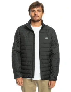 Quiksilver Scaly Puffer Jacket In Black