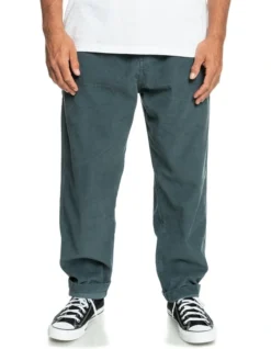 Quiksilver Cord Beach Cruiser Elasticated Corduroy Pants In Black