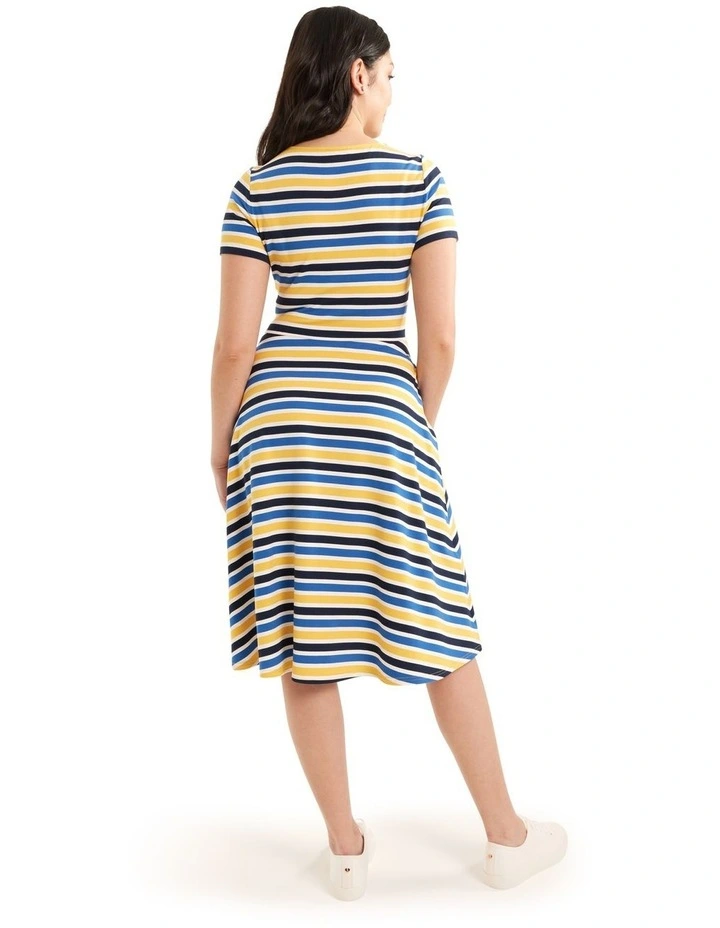 Riviera Stripe Jersey Dress In Ivory/Multi 7 Riviera Stripe Jersey Dress In Ivory/Multi - Image 5