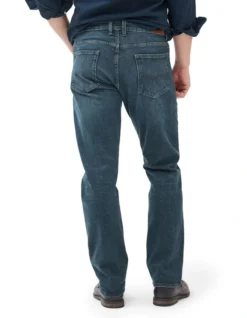 Winton Relaxed Fit Italian Denim Short Leg In Mid Blue -Myer Fashion Store 978692770 3 720x928