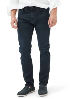 Weston Straight Fit Italian Denim Regular Leg In Blue/Black