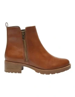 Indigo Leather Boots In Mid Brown