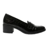 Napoli Heeled Shoes In Black Patent Croc Leather