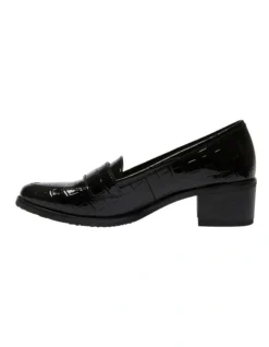 Napoli Heeled Shoes In Black Patent Croc Leather -Myer Fashion Store 979053580 3 720x928