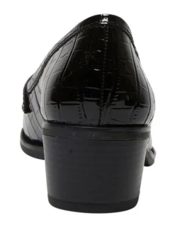 Napoli Heeled Shoes In Black Patent Croc Leather -Myer Fashion Store 979053580 5 720x928