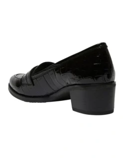 Napoli Heeled Shoes In Black Patent Croc Leather -Myer Fashion Store 979053580 6 720x928