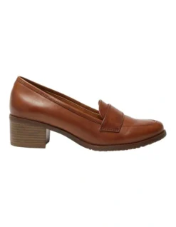 Napoli Leather Heeled Shoes In Mid Brown