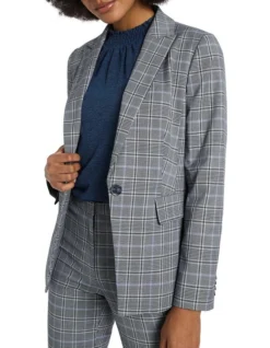Plaid Habits Jacket In Grey Multi -Myer Fashion Store 979097590 3 720x928
