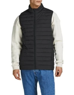 Jack & Jones Recycle Body Warmer In Black