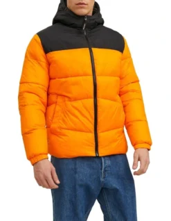 Jack & Jones Chili Puffer Collar Jacket In Exuberance