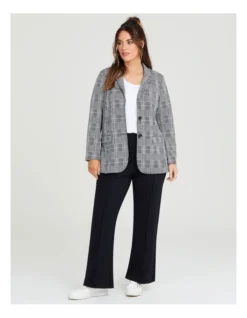 Check Knit Blazer In Black Multi -Myer Fashion Store 980552350 4 720x928