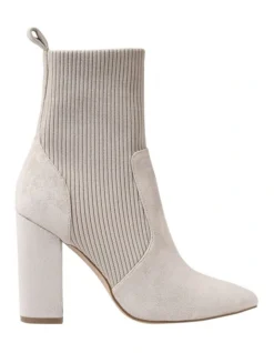 Dixie Heeled Ankle Boots In Stone