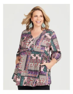 Natural Callia Tunic In Multi