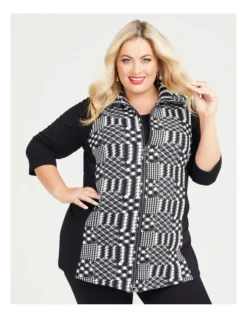 Diva Spliced Jacquard Vest In Black Multi -Myer Fashion Store 980583310 3 720x928