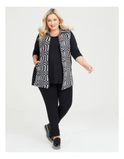 Diva Spliced Jacquard Vest In Black Multi -Myer Fashion Store 980583310 5 720x928