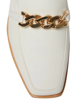 Dalton Flat Leather Loafers In Ivory -Myer Fashion Store 981175330 7 720x928