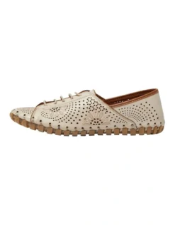 Talan Flat Shoes In Off White/Tan Leather -Myer Fashion Store 981177490 3 720x928