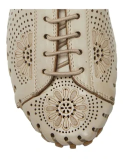 Talan Flat Shoes In Off White/Tan Leather -Myer Fashion Store 981177490 7 720x928