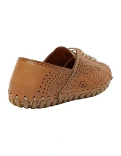 Talan Flat Shoes In Tan Leather -Myer Fashion Store 981178210 4 720x928