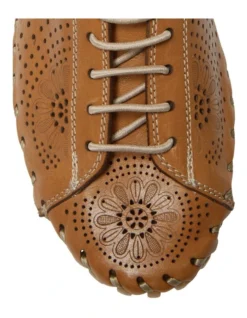 Talan Flat Shoes In Tan Leather -Myer Fashion Store 981178210 7 720x928