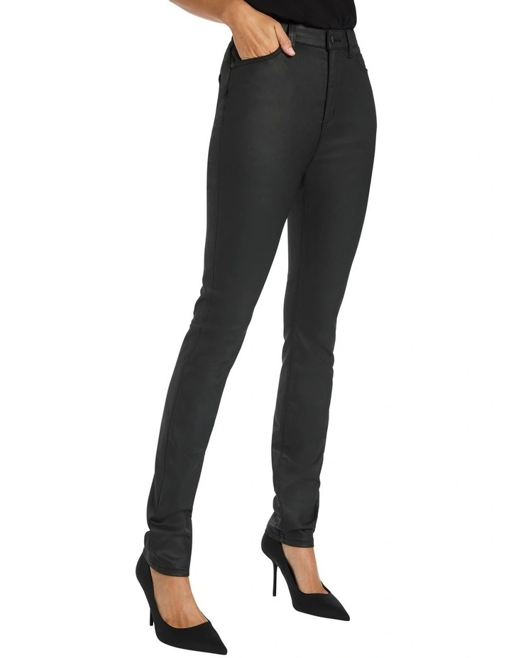 Kennedy Coated High Rise Jean In Black 3 Kennedy Coated High Rise Jean In Black