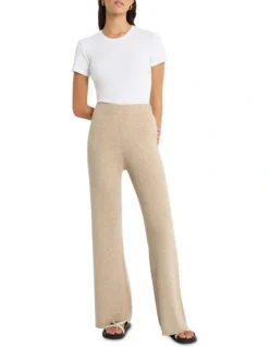 Moda Cashmere Knit Pant In Beige -Myer Fashion Store 981253450 3 720x928