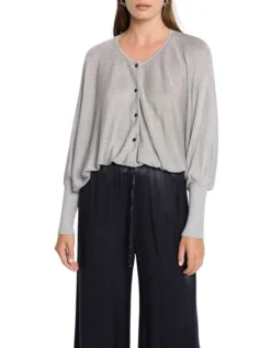 Precious Metal Knit Cardi In Silver -Myer Fashion Store 981253720 3 720x928