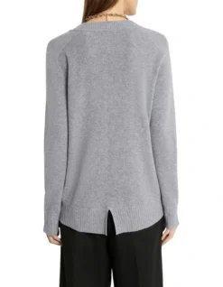 Moda Cashmere V Neck Knit Top In Grey 9 Moda Cashmere V Neck Knit Top In Grey -Myer Fashion Store 981254800 2 1 720x928