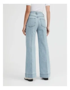 Pocket Detail Wide Leg Jean In Vintage Wash Denim -Myer Fashion Store 981762040 4 720x928