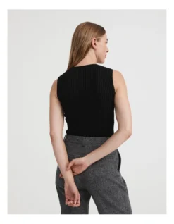 Crepe Rib Knit Tank In Black 9 Crepe Rib Knit Tank In Black -Myer Fashion Store 981762130 4 720x928