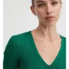 Rib V Neck Short Sleeve Knit In Aqua Green 2 Rib V Neck Short Sleeve Knit In Aqua Green -Myer Fashion Store 981765640 1 1 720x928