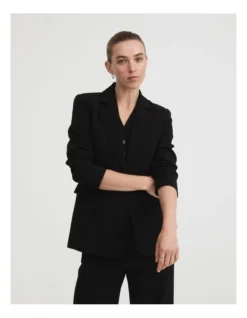 Classic Single-breasted Blazer In Black