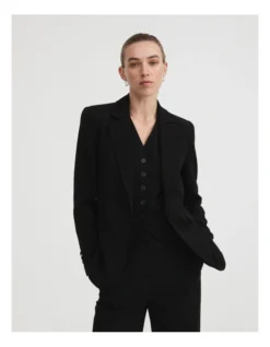Classic Single-breasted Blazer In Black -Myer Fashion Store 981768340 3 720x928