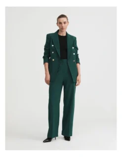 Classic Straight Leg Pant In Petrol Green