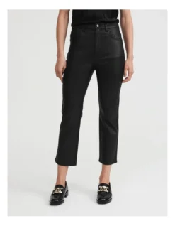 7/8 Coated Straight Jean In Black