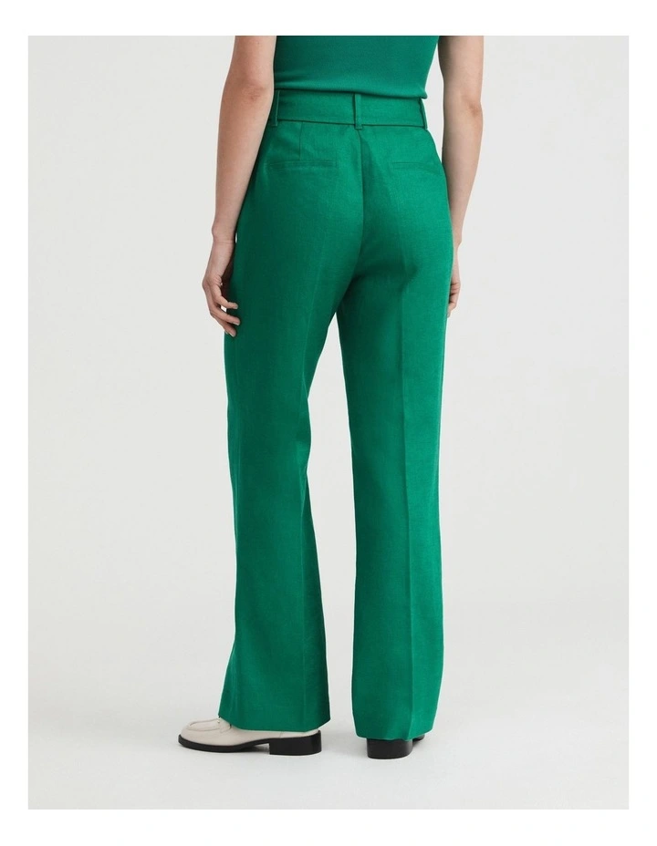 Linen Belted Trouser In Aqua Green 6 Linen Belted Trouser In Aqua Green - Image 4