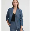 Yarn Dye Double-breasted Blazer In French Blue -Myer Fashion Store 981884260 1 720x928