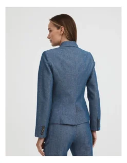 Yarn Dye Double-breasted Blazer In French Blue -Myer Fashion Store 981884260 5 720x928