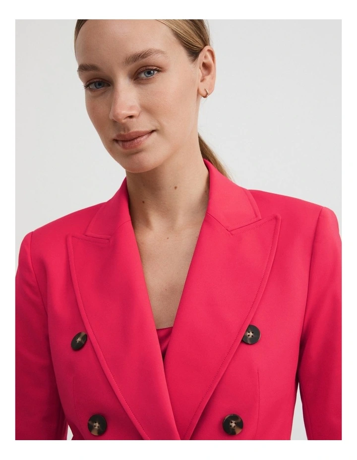 Cotton Blend Double-breasted Blazer In Papaya 5 Cotton Blend Double-breasted Blazer In Papaya - Image 3