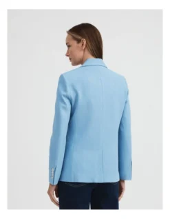 Acetate Blend Double-breasted Blazer In Dusty Blue -Myer Fashion Store 981885970 5 720x928